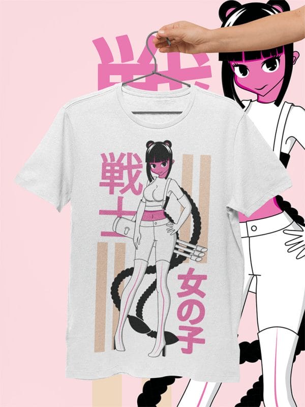 Warrior Anime Girl T Shirt