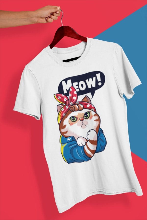 Cat Rosie The Riveter T Shirt