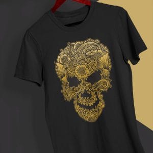 Floral Skull T Shirt