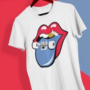 Red Lips With Skate T Shirt