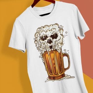 Beer Skull T Shirt