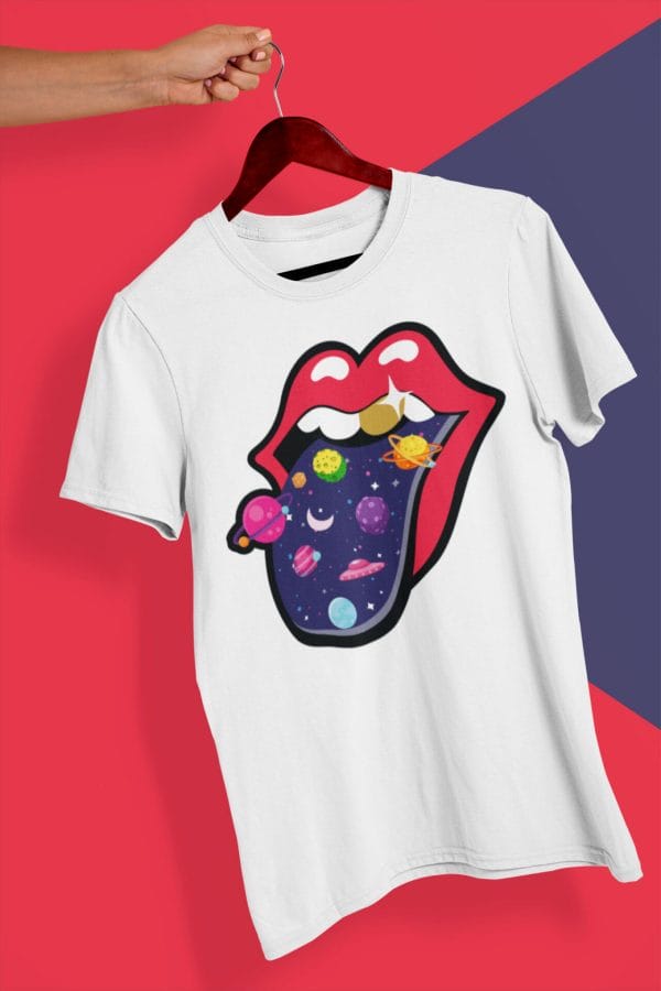 Tongue Out Galaxy T Shirts For Women
