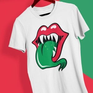 Red Lips Monster Tongue T Shirt